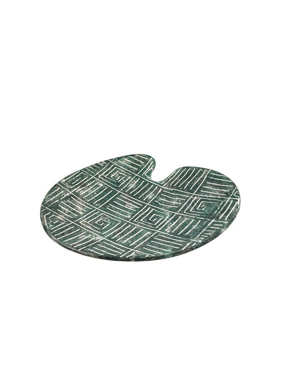 Image 1 of Plato de cerámica verde de mediados de siglo, Francia, década de 1960