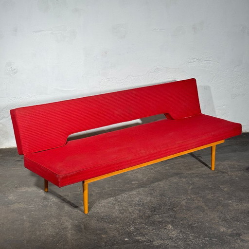 Navratil slaapbank, jaren 60 – 3 5 zitsbanken, Textile, Wood