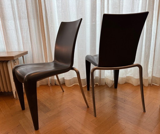 6x Vitra LOUIS 20 chairs by Philippe Starck in dark grey