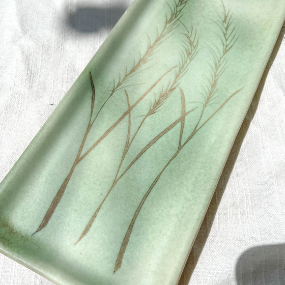 Piatto da Asparagi Vintage in Maiolica Verde Abu Gosh Gerusalemme – Stoviglie (photo 9 of 11)
