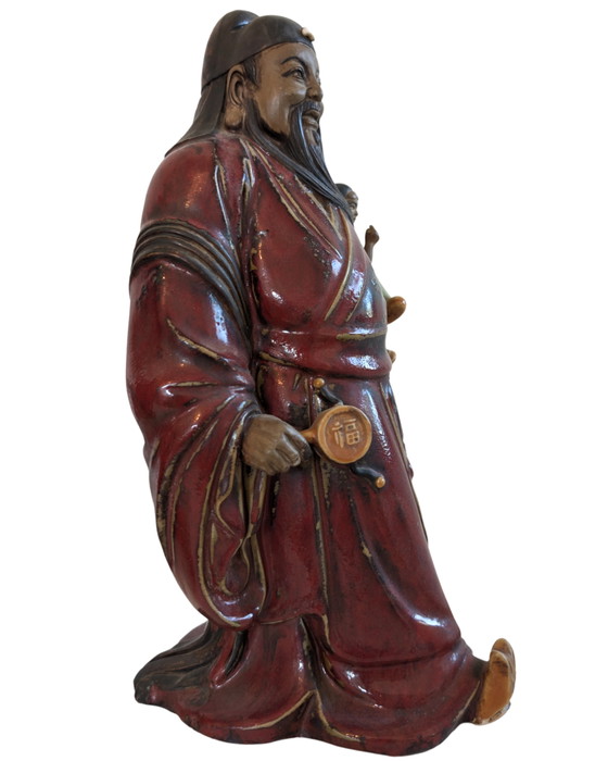 Set di Figure in Ceramica Cinese Qualità Museo – Fu Lu Shou – Jingdezhen c. 1900–1940 – Sculture (photo 10 of 10)