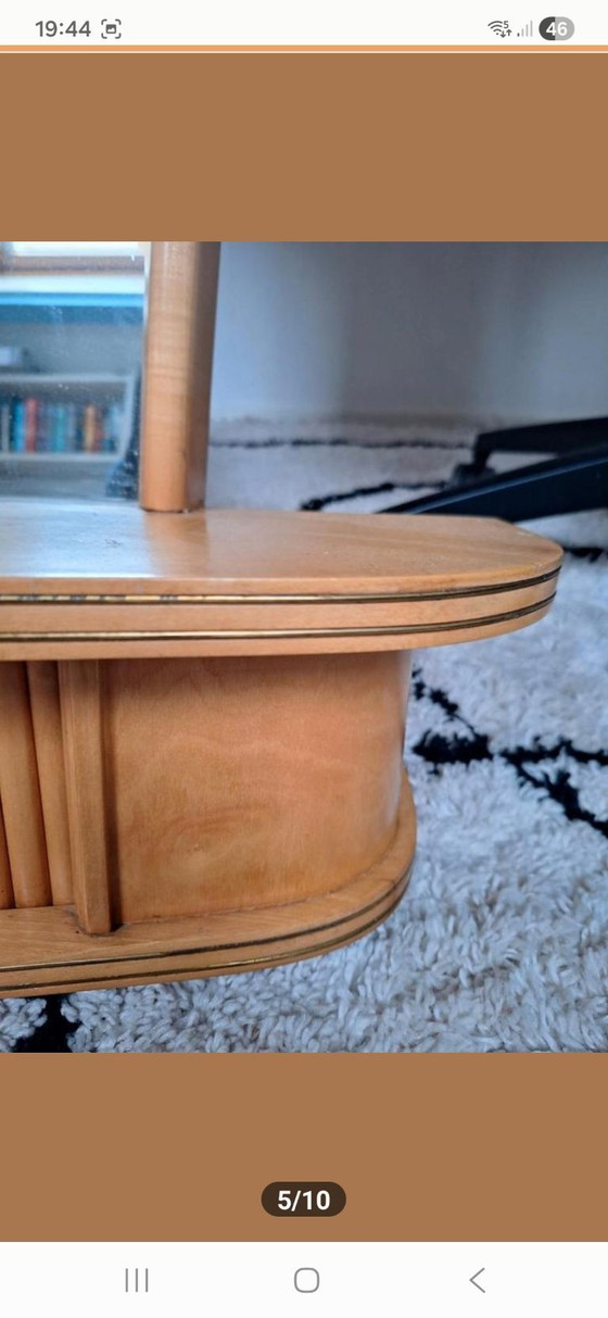 Image 1 of Vintage houten kaptafel met spiegel 