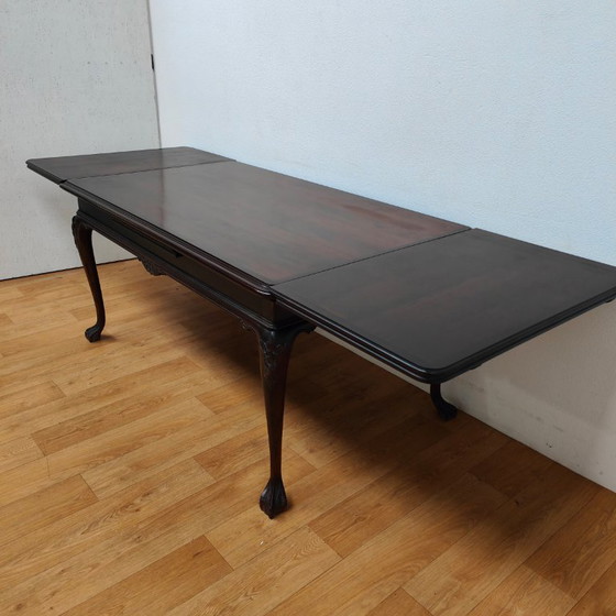 Image 1 of Vintage Chippendale country dining table extendable dining table
