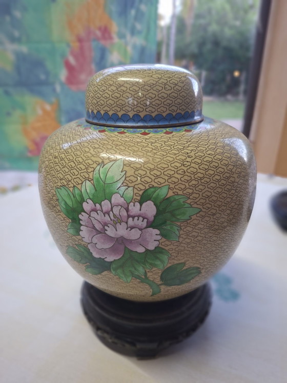 Cloisonné Potiche – Vases, Wood, Metal (photo 3 of 12)