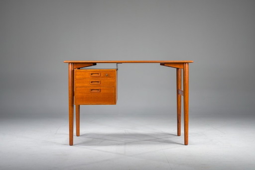 Petit bureau scandinave en teck moderne du Mid Century, années 1960