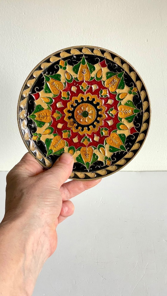 Image 1 of Vintage messing bord met vakjes