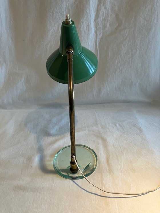 Vintage brass and glass table lamp – Metal (photo 6 of 15)