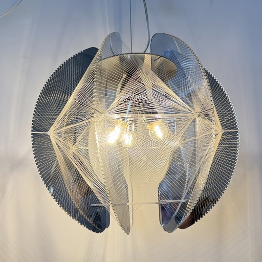 Paul Second Lampe pendante en plexiglas vintage avec fil métallique