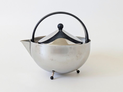 Tetera Bodum "Teaball" de Carsten Jørgensen, acero inoxidable, años 80 Memphis – keukenaccessoires, Metal (photo 2 of 16)