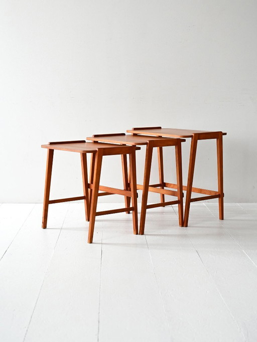 1960s Scandinavian Nesting Tables in Mahogany