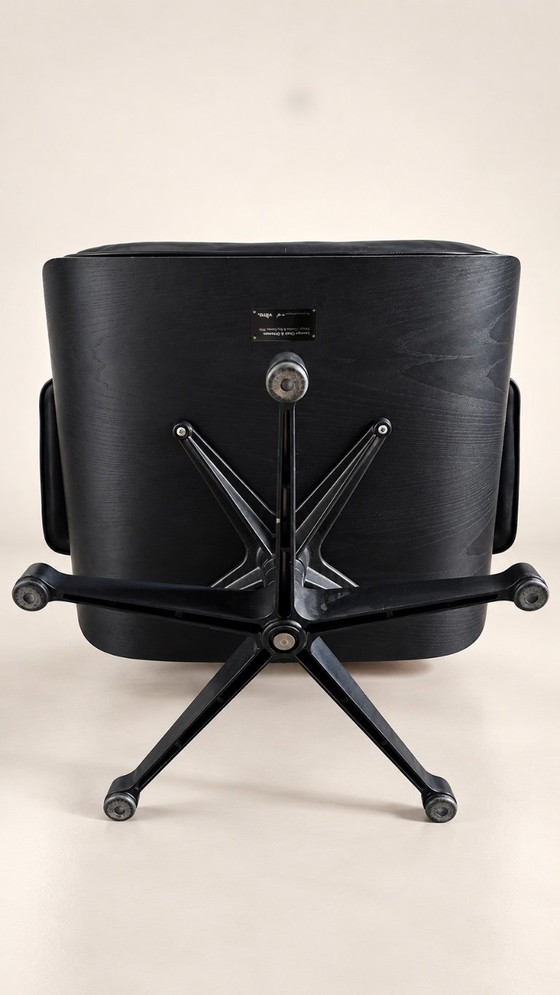 Lounge stoel Eames VITRA Model 670 & 671 – Verstelbare relaxstoel, Leer, Hout (photo 12 of 14)