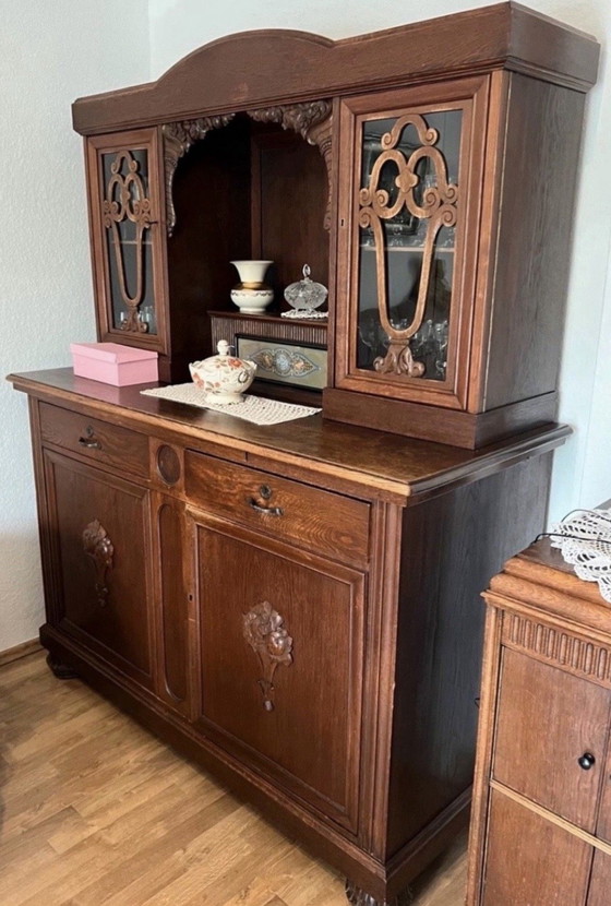 Credenza e buffet antichi per cucina/soggiorno, 1890-1929 – Credenze, Glass, Wood (photo 5 of 5)