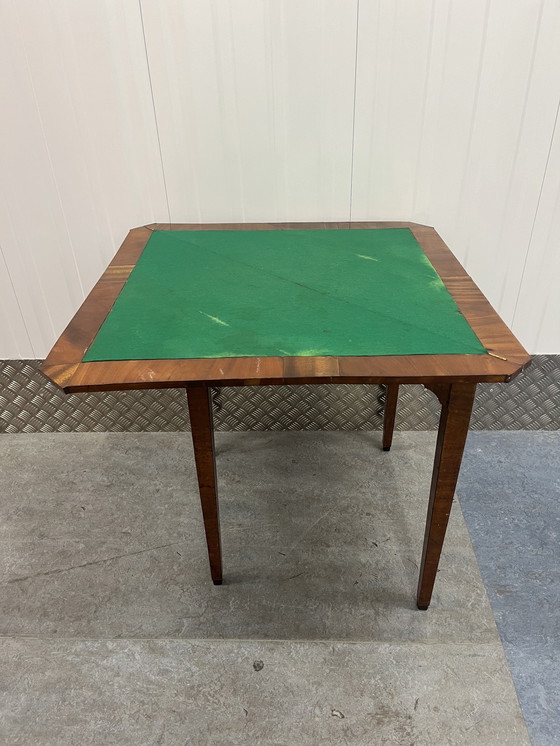 Image 1 of Antieke Art Deco Amsterdamse School Speeltafel Poker Tafel