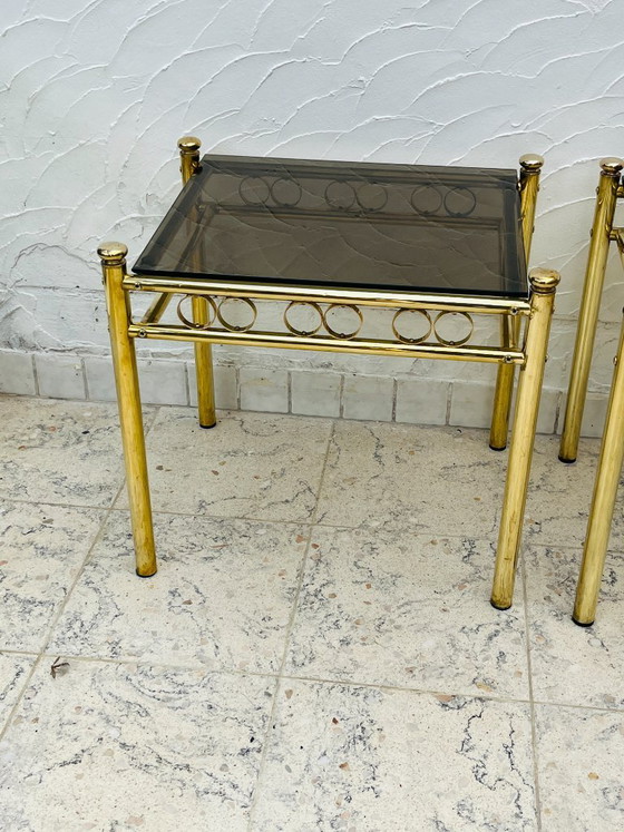 Pair of Belgo Chrome Side tables, Belgochrom, Brass, Gold (photo 2 of 14)