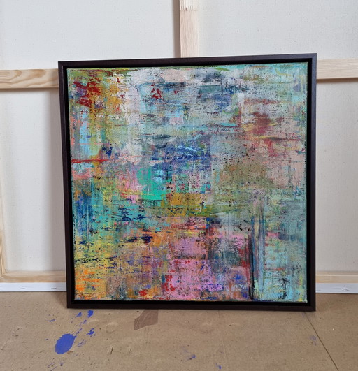 Quadruple Abstract Paintings Handmade