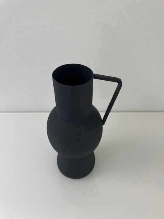 Image 1 of Black metal designer vase/jug – amphora shape