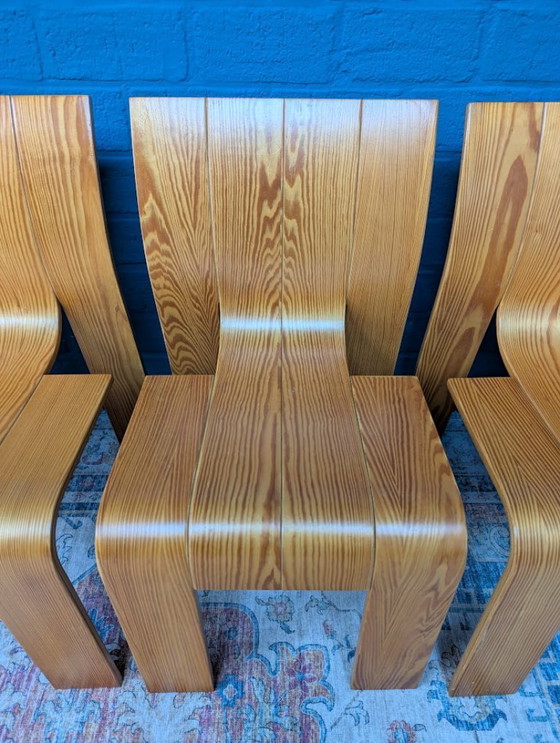 Image 1 of 4x Chaises à bandes vintage, Gijs Bakker pour Castelijn, 1970