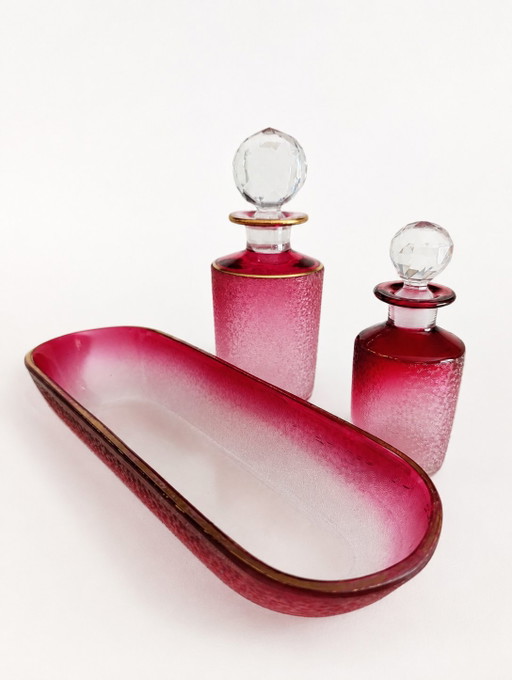Ensemble de toilette en cristal Baccarat ancien, 3 pièces, 1930 – tafelaccessoires, Crystal, Glass