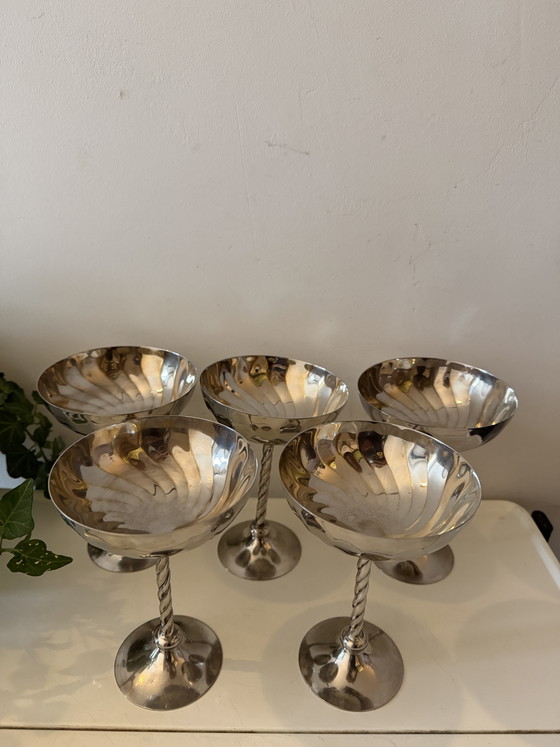 Juego de 5 copas plateadas – Loza, Silver, Metal (photo 6 of 6)