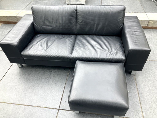 Leather Leolux Antipode and Hocker