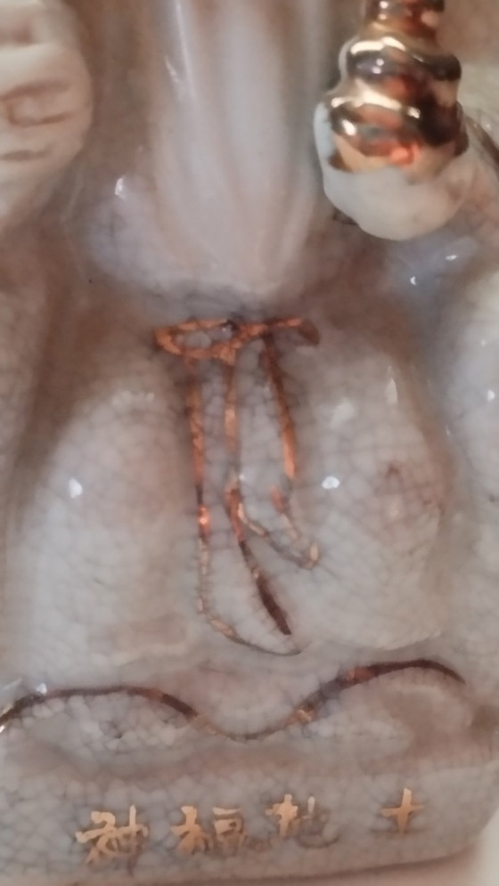 Image 1 of Mid-Century Chinoiserie Crackle-Glaze Shouxing – God of Longevity (11cm)