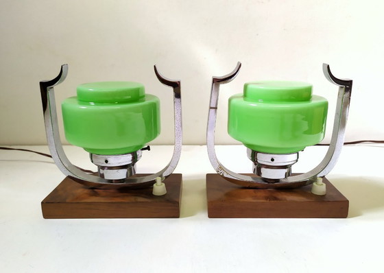 Image 1 of Pequeñas lámparas de sobremesa art déco, 1920, juego de 2