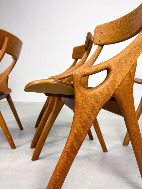 Image 1 of Set di sedie da pranzo in rovere stile Arne Hovmand Olsen