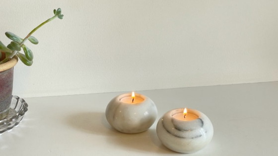 Image 1 of Marble Candle Holders, 1970s
