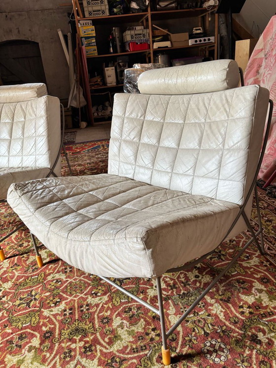 Image 1 of Leolux Volare stoelen wit leer