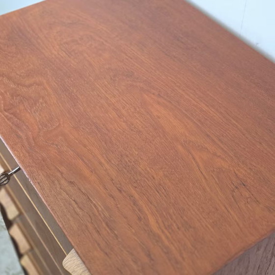 Vintage Danish Chest of drawers, teak 6 drawers 1960s Scandinavian, Wood, Brown (photo 17 of 19)
