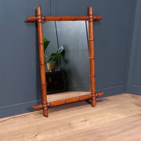 Image 1 of Antieke faux Bamboo spiegel