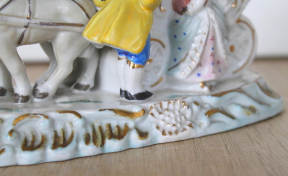 Image 1 of Nice, vintage porcelain carriage figurine, Offtriart, 1950s