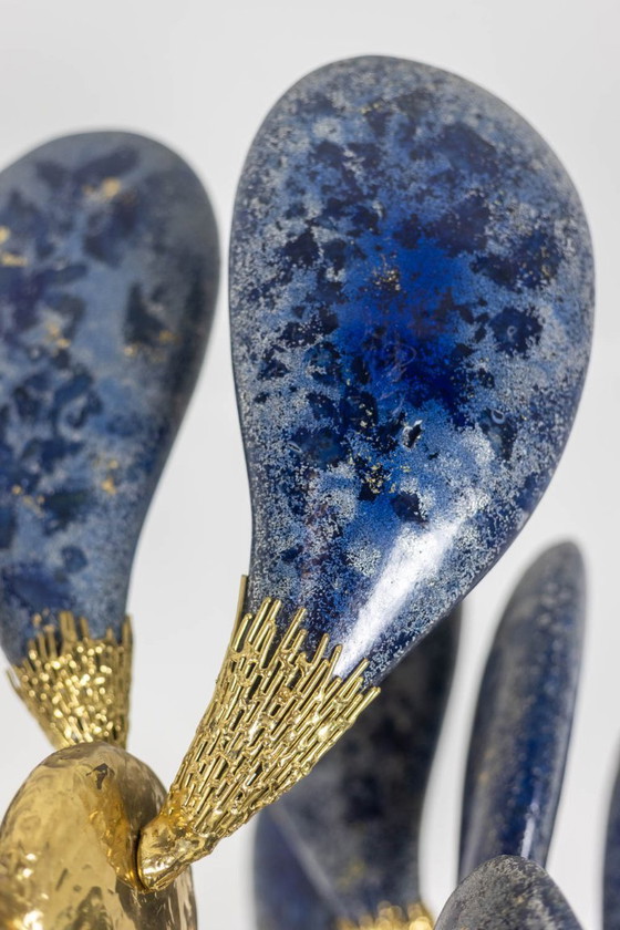 Image 1 of Jacques Duval Brasseur, Groot cactussculptuur in verguld messing. 1992