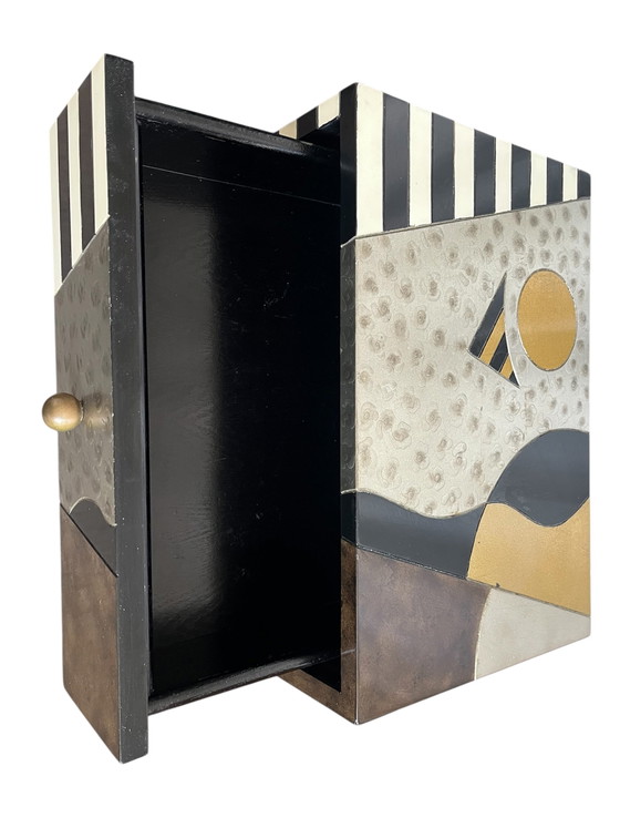 2x Cómoda Estilo Memphis, Mesitas de Noche De The Lam Lee Group – Metal, Wood (photo 9 of 15)
