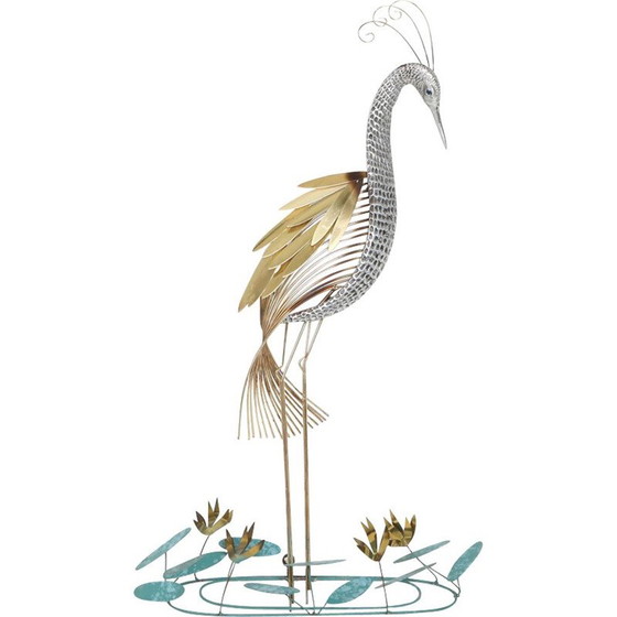 Image 1 of Vintage wall mounted "Heron" sculpture by Curtis Jere 1988