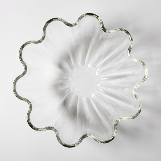 Image 1 of Villeroy and Boch Large Crystal Salad Bowl: Scalloped Neptun Design, 2000s