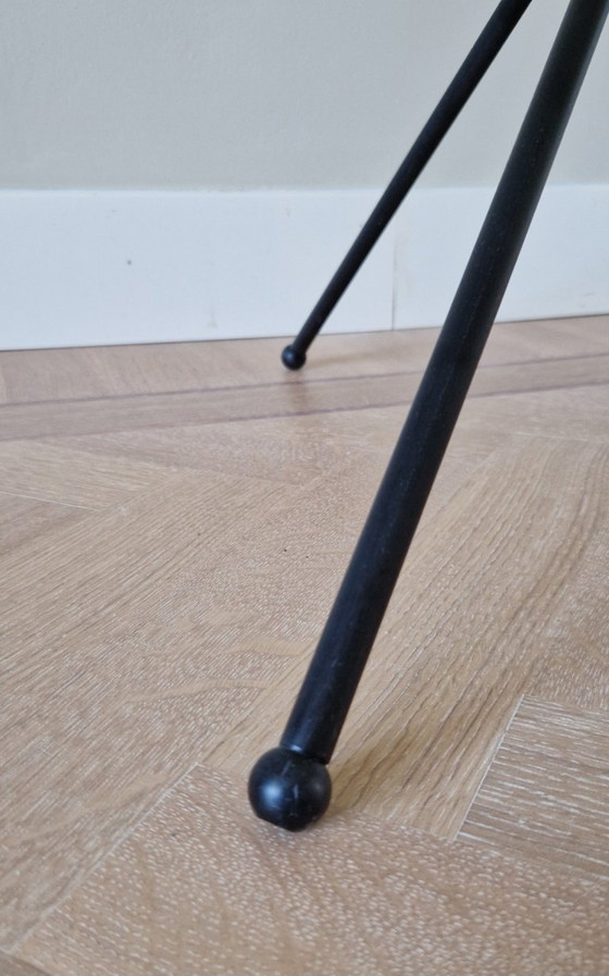 Image 1 of Vintage Stilnovo style floor lamp, black metal, Italian design, 1960s