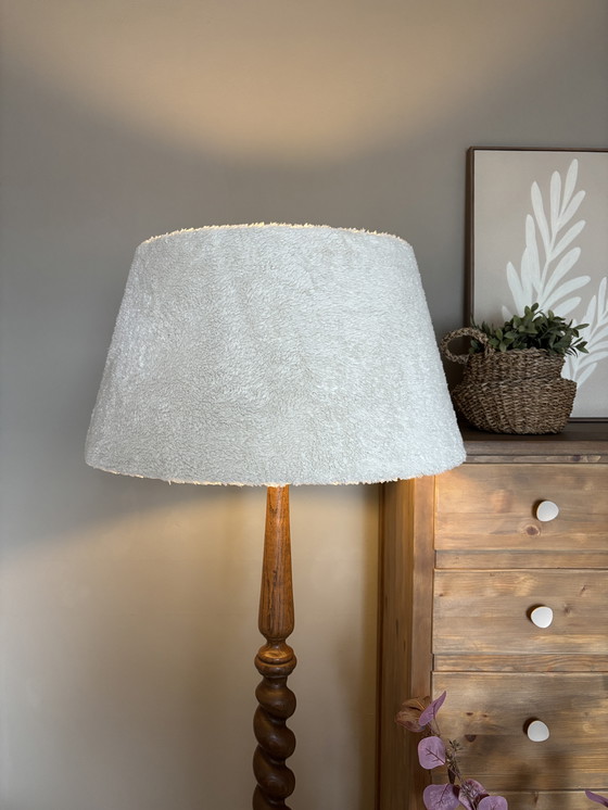 Image 1 of Lampada da terra vintage Japandi in legno