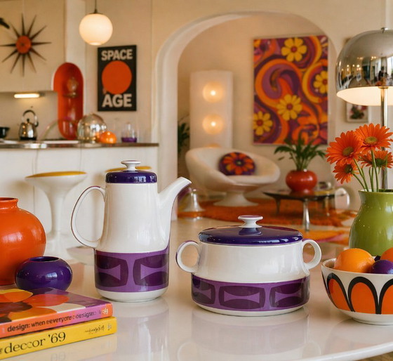 Image 1 of Vintage Schönwald “Form + Dekor” Tea Pot & Tureen