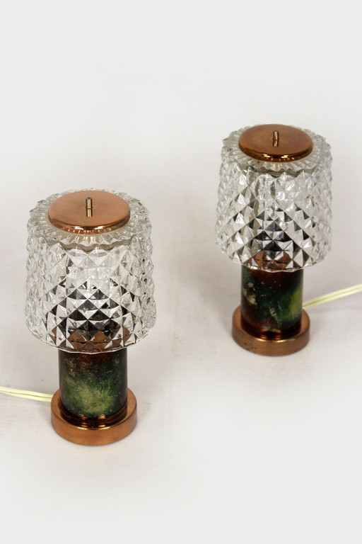Copper Table Lamps from Kamenicky Senov, 1970s, Set of 2