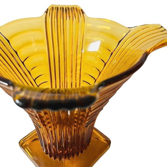 Image 1 of Art Deco vaas Stölzle Hermanova Hut 1930's