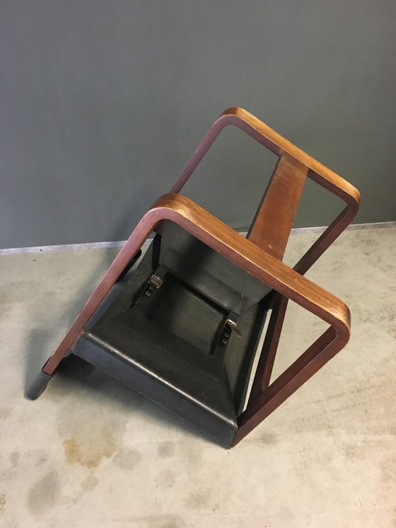 Image 1 of SET VON 6 GUNTHER HOFFSTEAD LEATHER, ROSEWOOD CHAIRS FOR UNIFLEX 1960's.