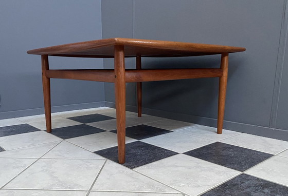 Image 1 of Teak square coffee table by Grete Jalk for Glostrup Denmark