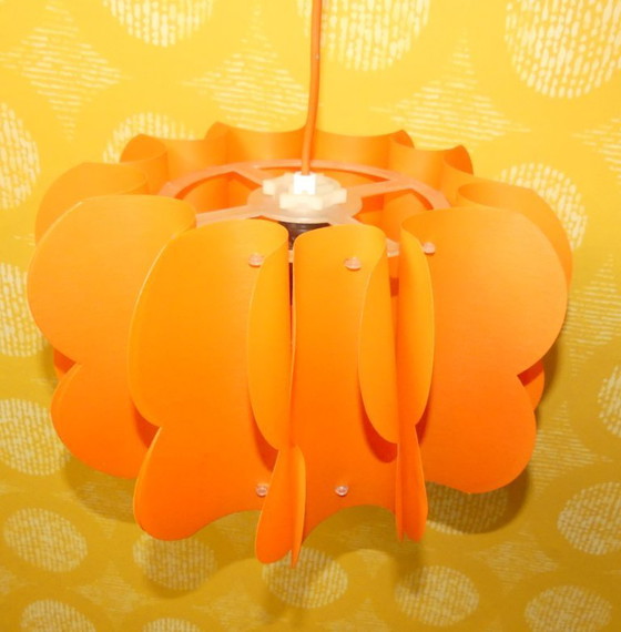 Image 1 of Lampada di plastica arancione vintage space age anni '70 pop art
