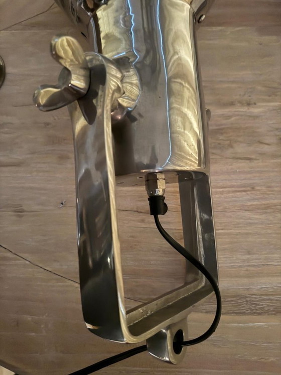 Aluminium industrial Nautical design pendant lamp Eichholtz, Metal, Glass, Silver, Industrieel (photo 12 of 15)