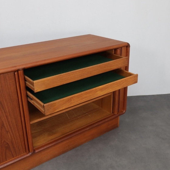 Image 1 of Danish Modern Teak Sideboard with Tambour Doors by Kibaek Møbelfabrik, Denmark, 1970s