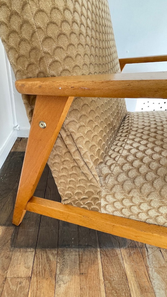 Image 1 of Paire FAUTEUILS MANUCERE Pieds Compas VINTAGE