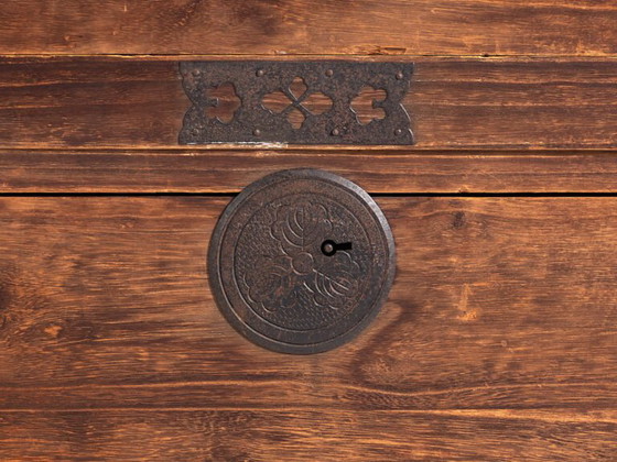 Japanese Sendai Isho-dansu large cedar and iron tansu, Meiji-Taishō period (c. ) #42 – Chest of drawers (photo 37 of 40)