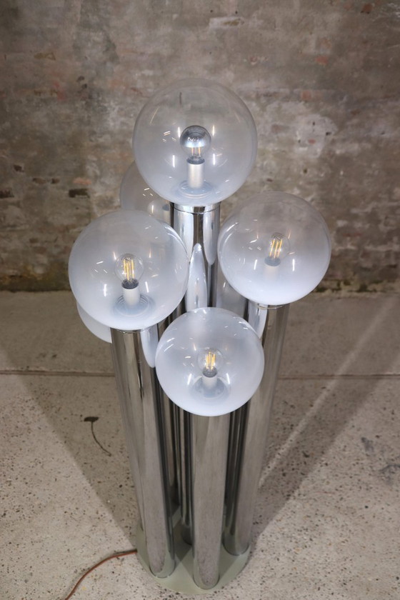 Image 1 of Goffredo Reggiani – Organ / Chrome Tube Floor Lamp – Italy – 1970s