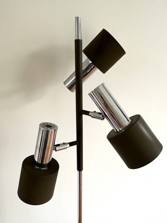 Lampada da terra retrò originale con tre faretti degli anni '70/'80, Lampade da terra, Metallo, Argentato (foto 3 di 18)